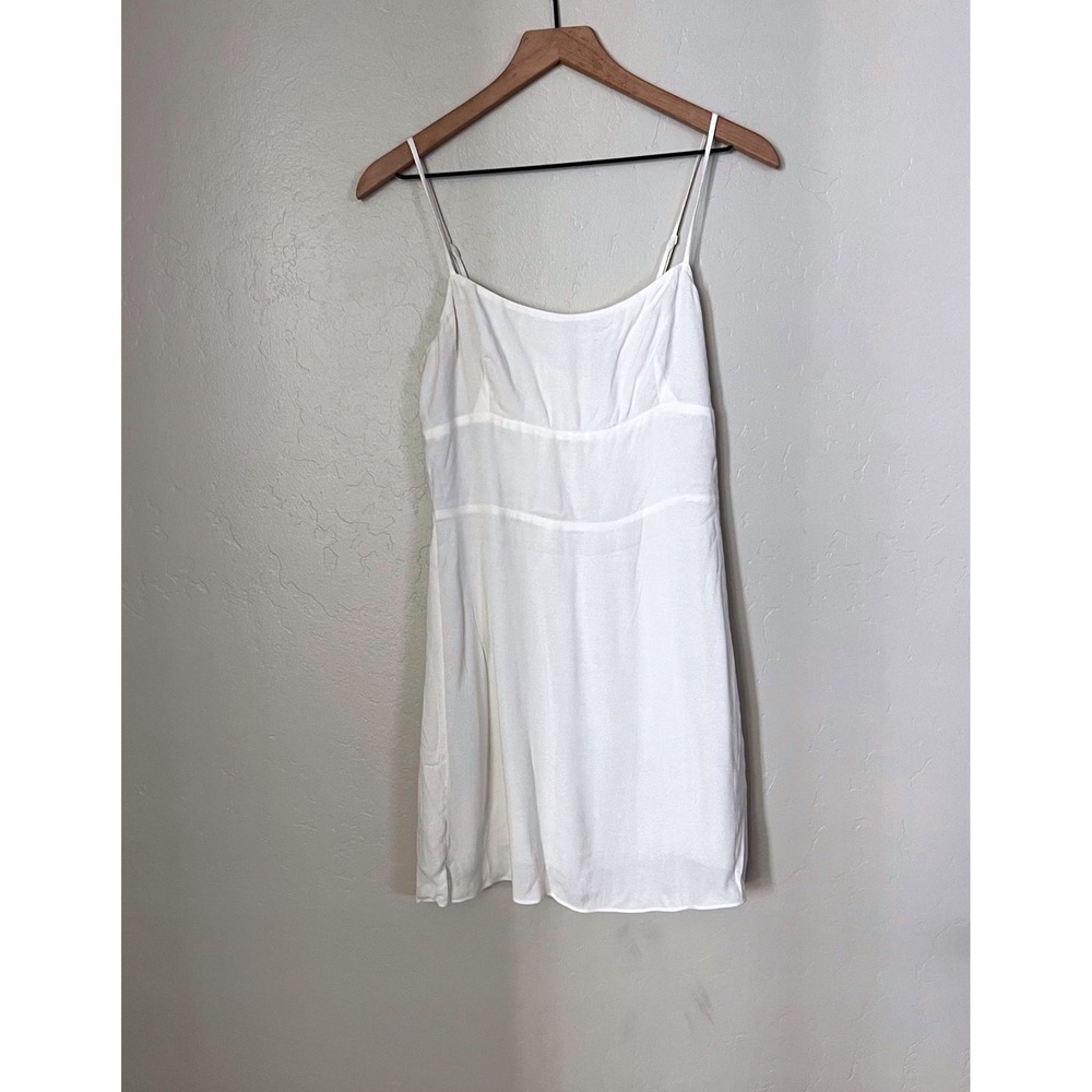 Sunday Best White Smocked Square Neck Mini Slip Dress Size S - Picture 2 of 6